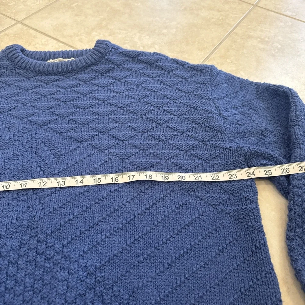 Vtg‎ Environmental Clothing Sweater Mens XL Blue Chunky Knit Pullover Fisherman